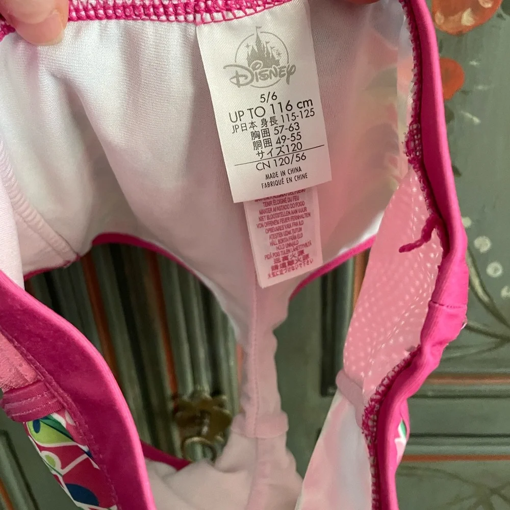 Stitch 3 PC Rash Guard Swimsuit Set Girl Size 5/6 - Picture 9 of 12